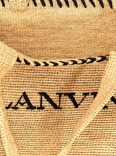 Shop Lanvin Logo Shopping Bag In Natural/black