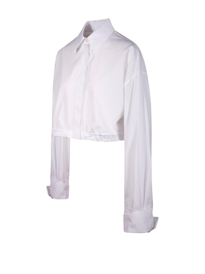 Shop Sportmax Buttoned Long-sleeved Cropped Shirt In White