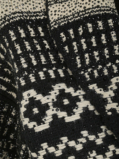 Shop Golden Goose Pattern Intarsia-knit Belted Cardigan