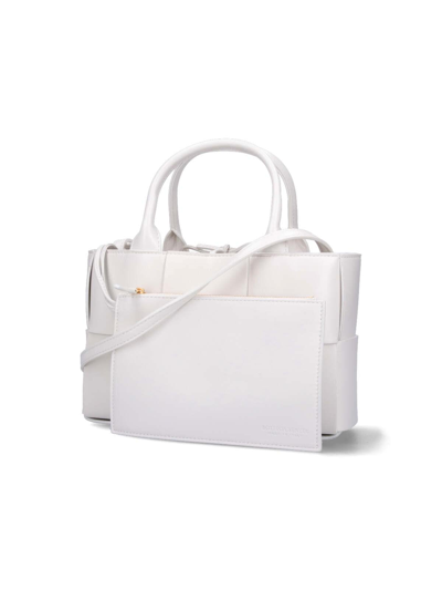 Shop Bottega Veneta Arco Mini Tote Bag In White Gold