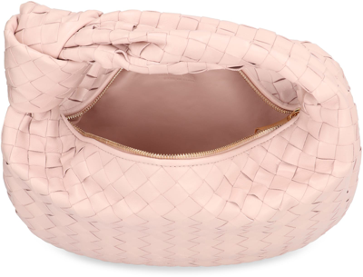 Shop Bottega Veneta Teen Jodie Leather Shoulder Bag In Lotus Gold