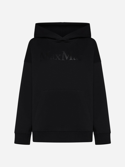 Shop 's Max Mara Palmira Logo Cotton-blend Hoodie In Black