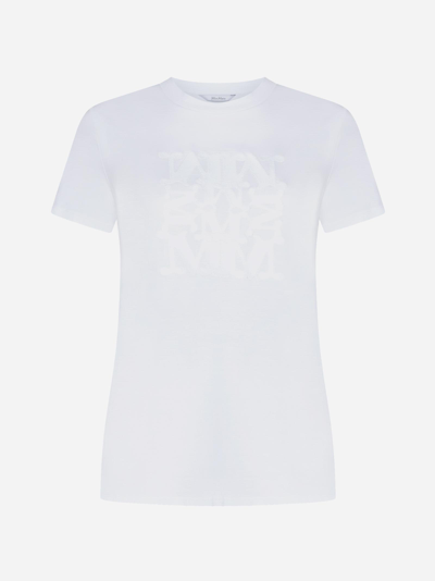 Shop Max Mara Taverna Logo Cotton T-shirt In White
