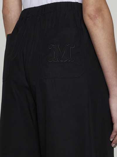 Shop Max Mara Navigli Cotton Trousers In Black