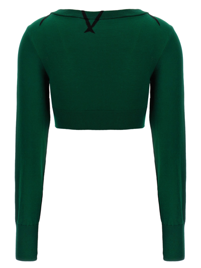 Burberry Woman Sweater Dark Green Size M Cotton