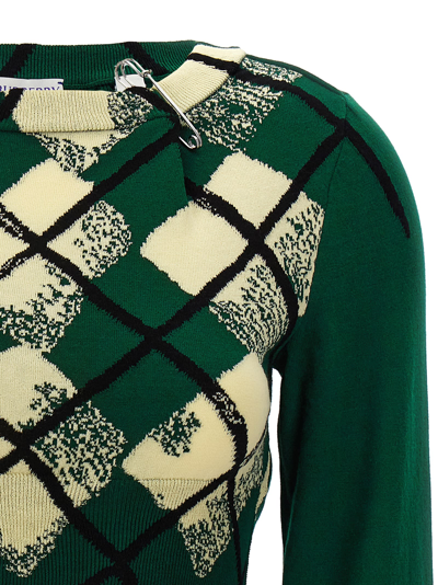Burberry Woman Sweater Dark Green Size M Cotton