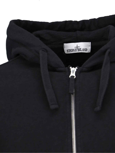Shop Stone Island 63160 Zip Sweatshirt In Black