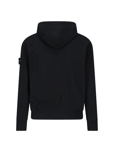 Shop Stone Island 63160 Zip Sweatshirt In Black