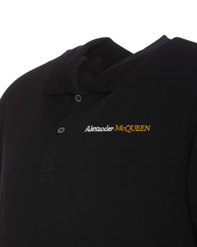 Shop Alexander Mcqueen Logo Polo In Black