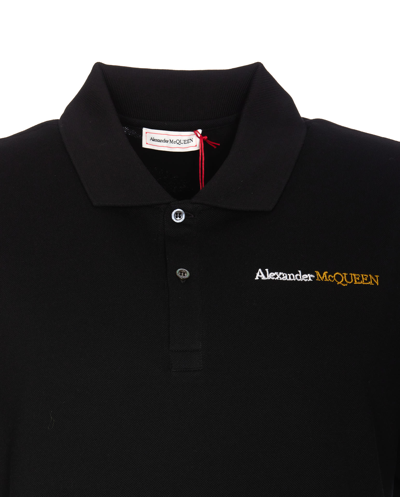 Shop Alexander Mcqueen Logo Polo In Black