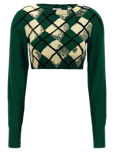 Burberry Woman Sweater Dark Green Size M Cotton