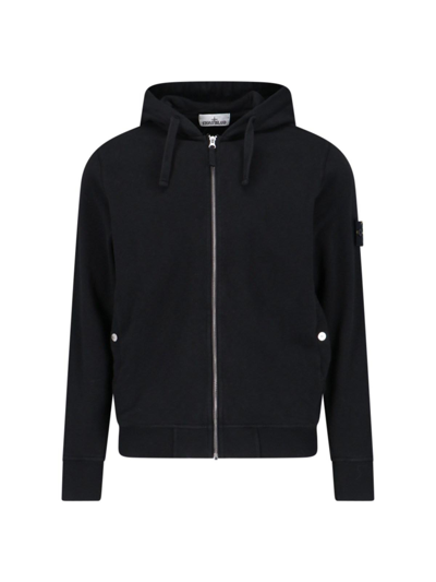 Shop Stone Island 63160 Zip Sweatshirt In Black