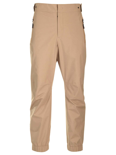 Shop Moncler Gore-tex Fabric Trousers In Beige