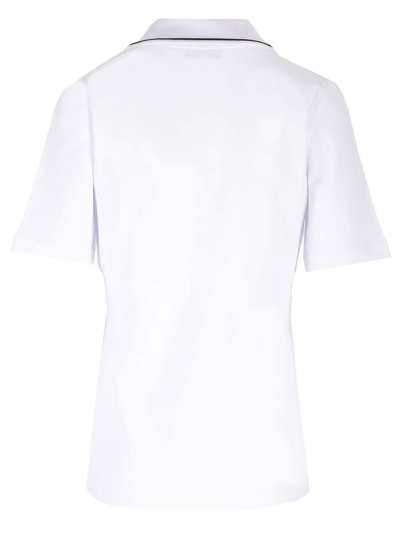 Shop Moncler V-neck Polo Shirt In White