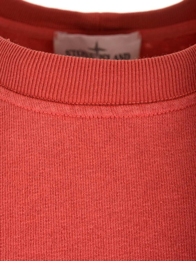 Shop Stone Island Logo Patch Crewneck Sweatshirt In Red