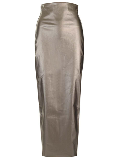 Shop Rick Owens Dirt Pillar Skirt In Silver