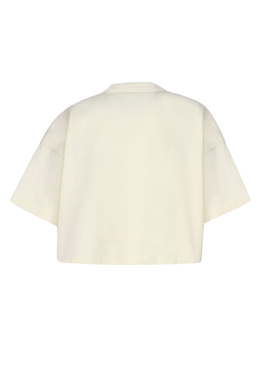 Shop Bottega Veneta Cotton Jersey T-shirt With Nameplate In White