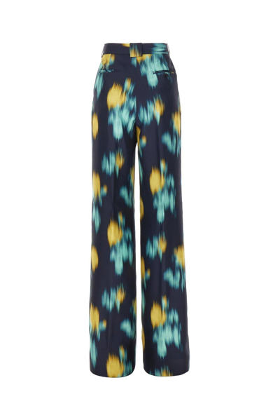 Shop Lanvin Motif Printed Straight Leg Pants In Thunder