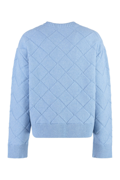 Shop Bottega Veneta Crew-neck Wool Sweater In Admiral