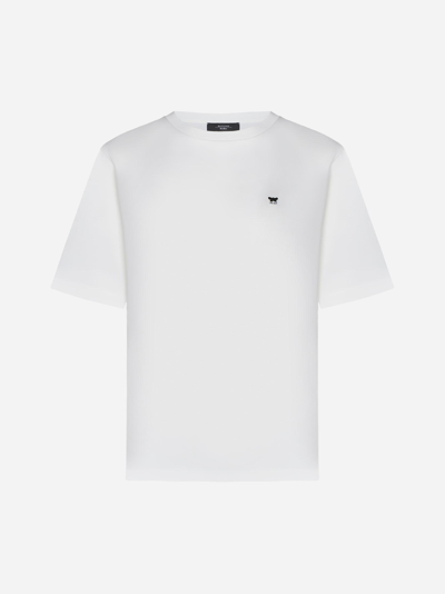 Shop Weekend Max Mara Deodara Logo Cotton T-shirt  In White