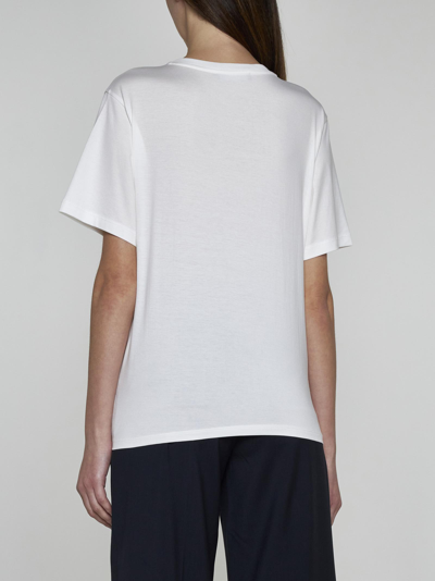 Shop Weekend Max Mara Deodara Logo Cotton T-shirt  In White