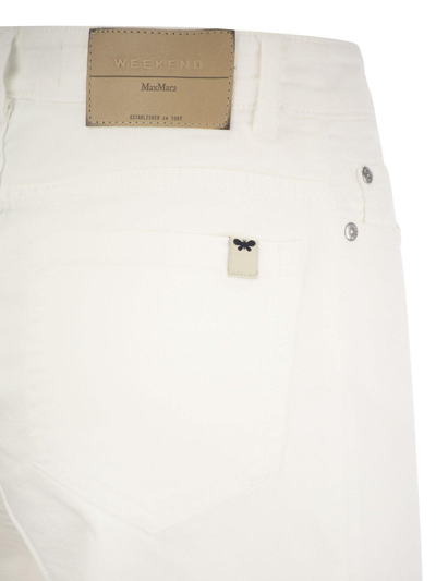 Shop Weekend Max Mara Logo Patch Cropped Jeans  In White