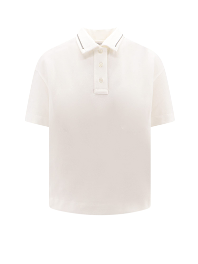 Shop Brunello Cucinelli Polo Shirt In Off White