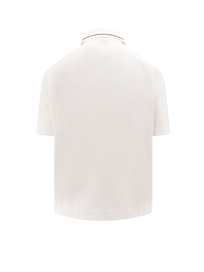 Shop Brunello Cucinelli Polo Shirt In Off White