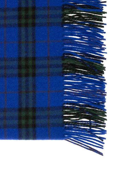 Shop Burberry Check-pattern Fringed-edge Scarf