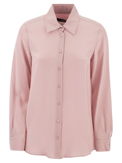 Shop Weekend Max Mara Buttoned Long-sleeved Shirt In Pink