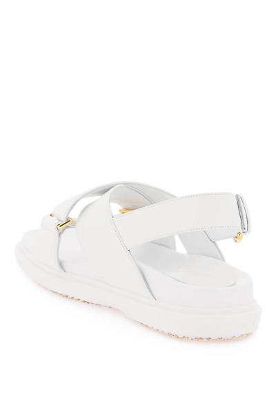 Shop Marni Fussbett Sandals In Lily White (white)