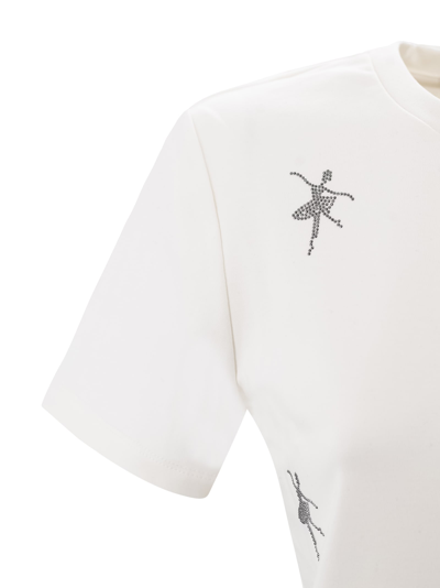 Shop Max Mara Jewel T-shirt In Bianco Seta