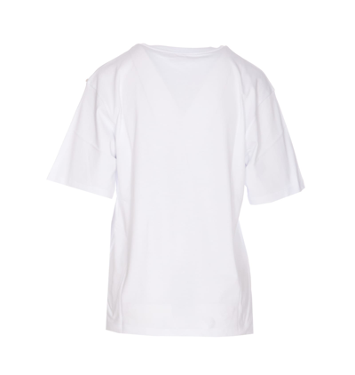Shop Sportmax Jersey Cotton Print T-shirt In Bianco Stampa