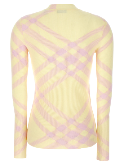 Shop Burberry Check Sweater In Sherbet Ip Check