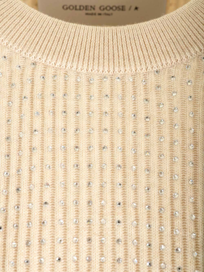 Shop Golden Goose Ribbed Wool Sweater In Nude