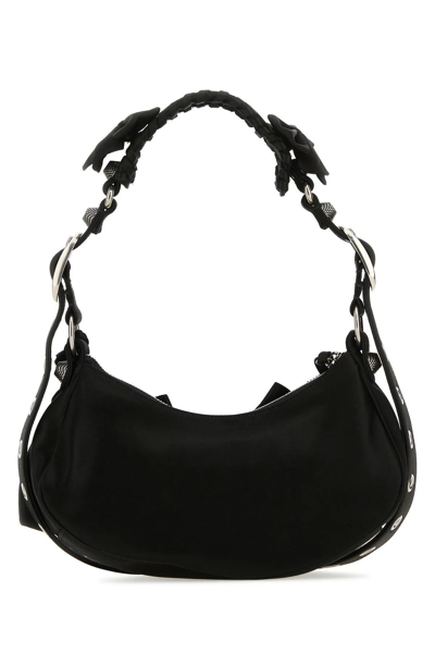 Shop Balenciaga Black Satin Le Cagole Xs Shoulder Bag