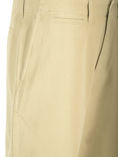Shop Burberry Wide Leg Chino Trousers In Hunter