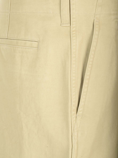 Shop Burberry Wide Leg Chino Trousers In Hunter