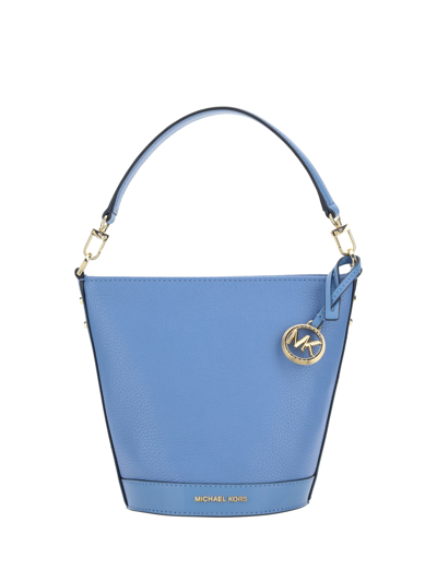 Shop Michael Kors Townsend Bucket Bag In Gnawed Blue