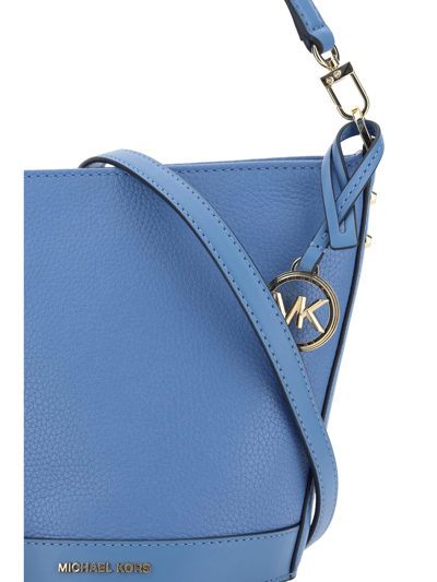 Shop Michael Kors Townsend Bucket Bag In Gnawed Blue