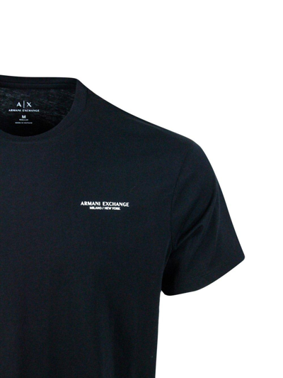 Shop Armani Collezioni Logo-printed Crewneck T-shirt In Black