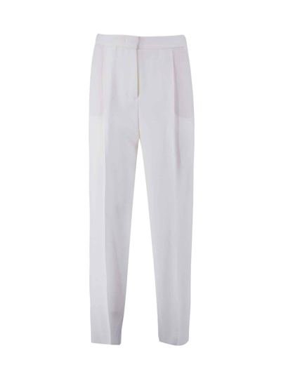 Shop Emporio Armani Darted High-waist Trousers In White