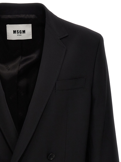 Shop Msgm Handsome Blazer In Black