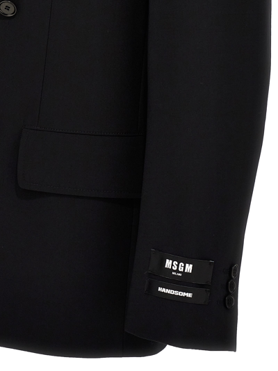 Shop Msgm Handsome Blazer In Black