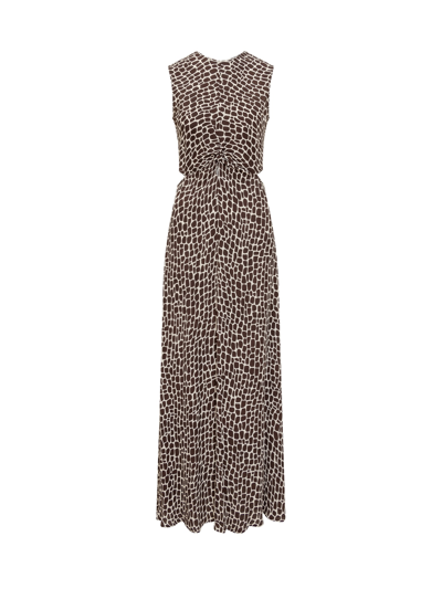 Shop Msgm Croco Dress In Brown