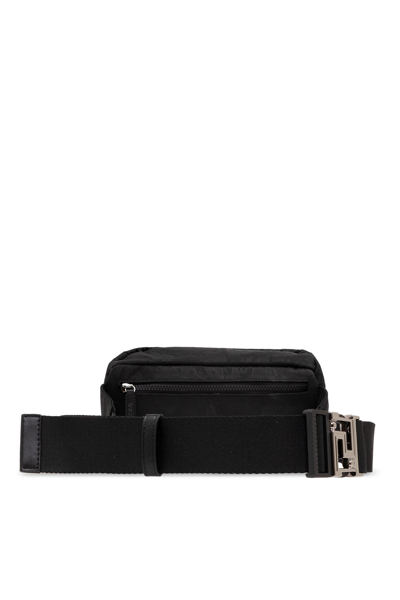 Shop Versace Belt Bag With Barocco Pattern In Black