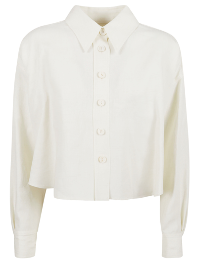 Shop Fabiana Filippi Cloth Shirt Jacket In White