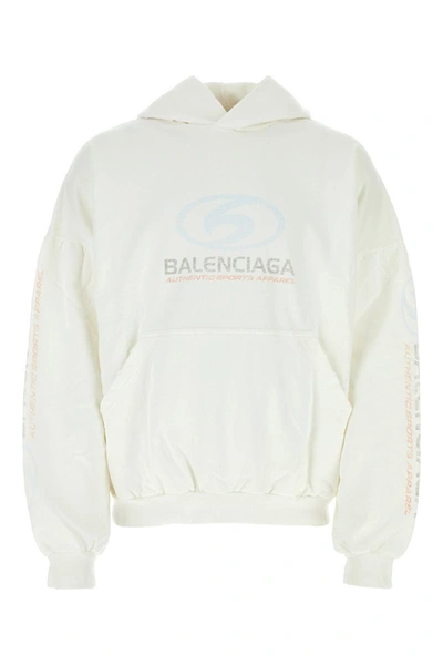 Shop Balenciaga Sweatshirts In Whitelightblue