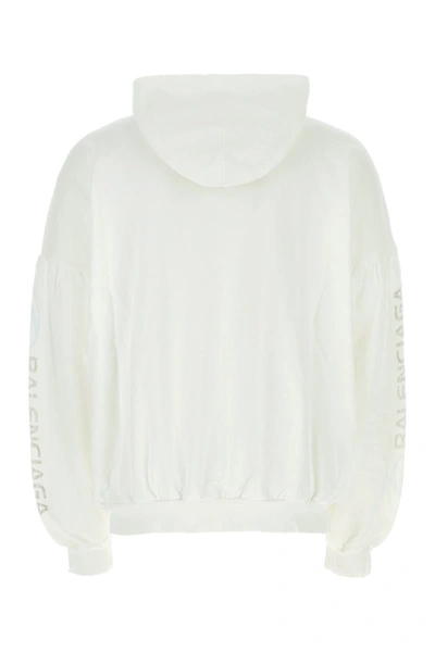 Shop Balenciaga Sweatshirts In Whitelightblue