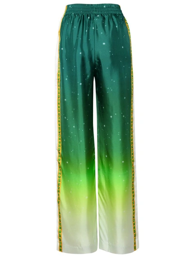 Shop Casablanca 'joyaux D'afrique' Green Silk Trousers
